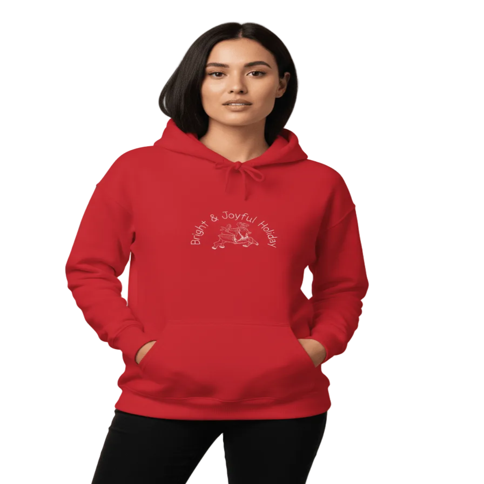 Merry Christmas and Happy New Year unisex heavy blend hoodie with a large Christmas tree graphic and white lettering on the back, available in five color options Merry Christmas and Happy New Year unisex heavy blend hoodie featuring a Rudolph illustration and white lettering on the front