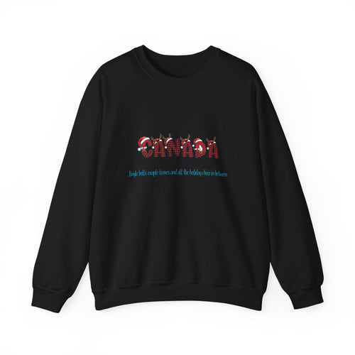Canada Christmas graphic sweatshirt with festive holiday lettering