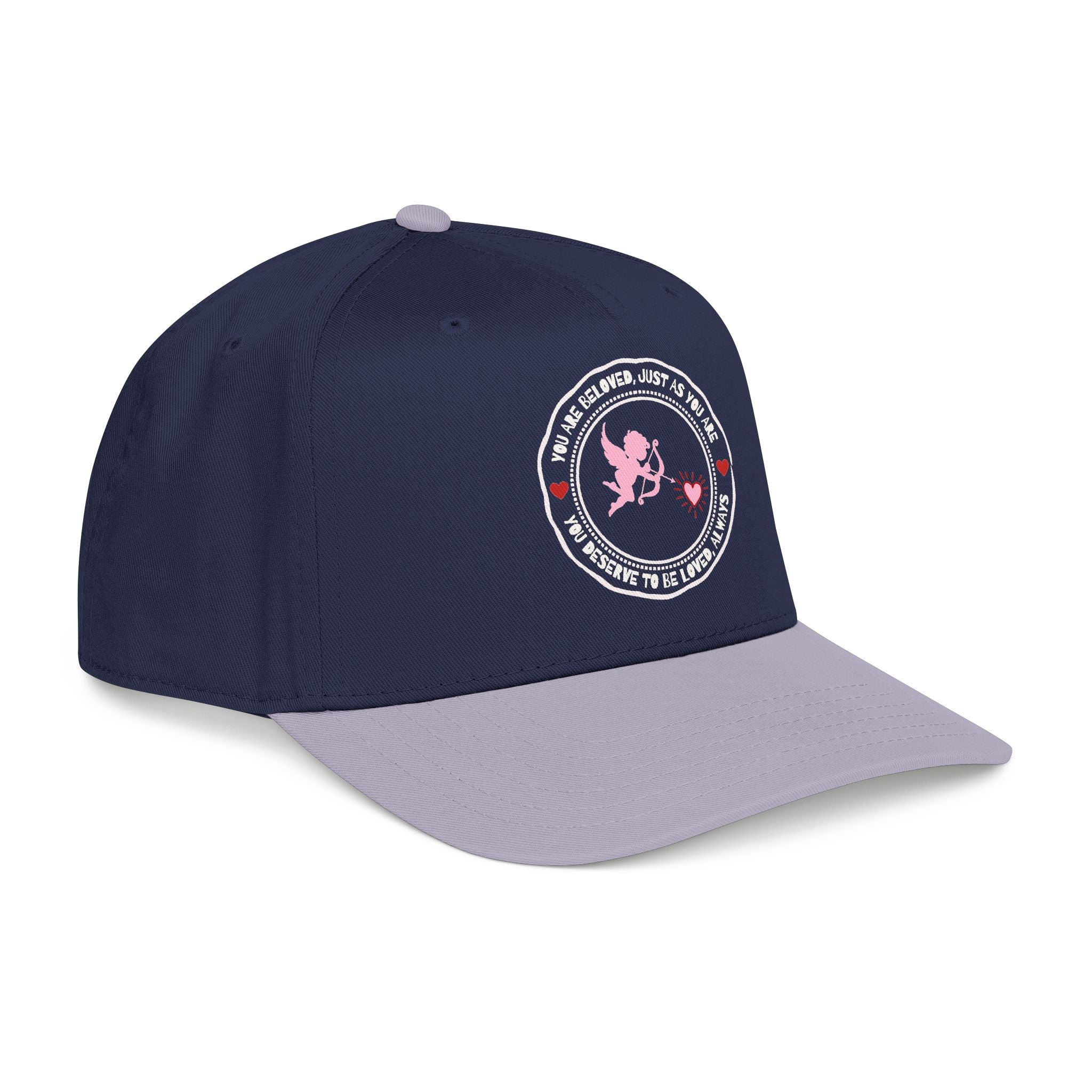 Casual everyday trucker grey/navy hat for men and women with lovers