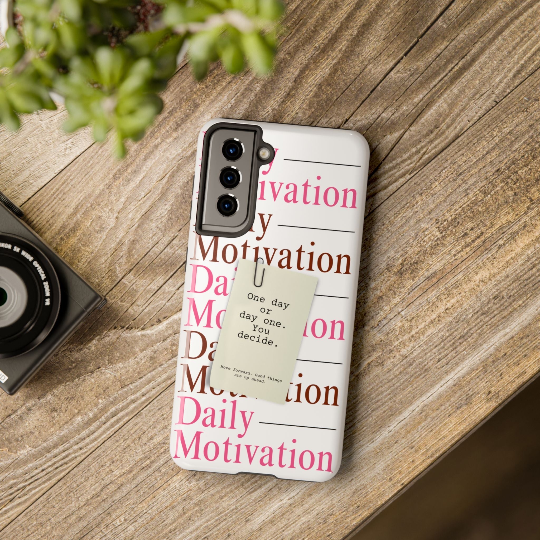 Goal setting mindset motivational typography Galaxy phone case