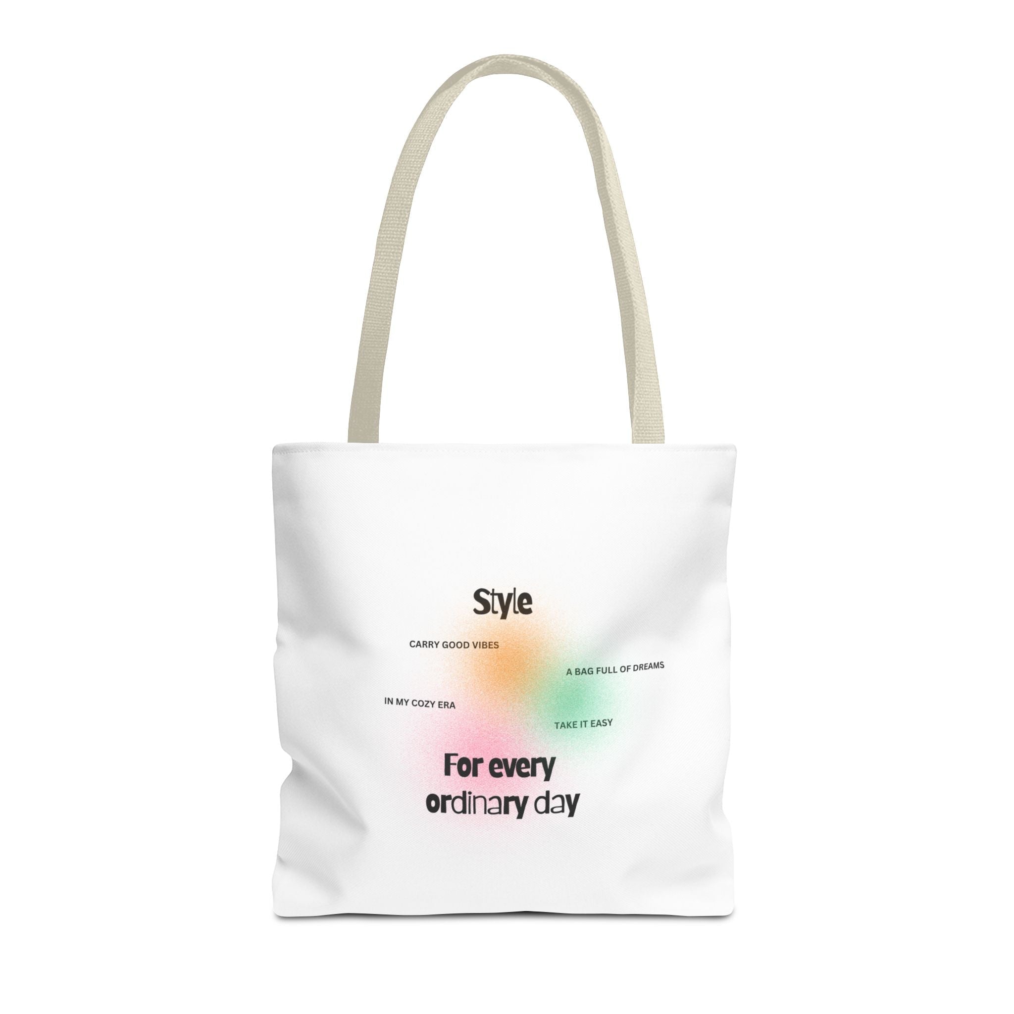 Cozy aesthetic canvas tote bag for errands and coffee runs, Everyday Vibes tote
