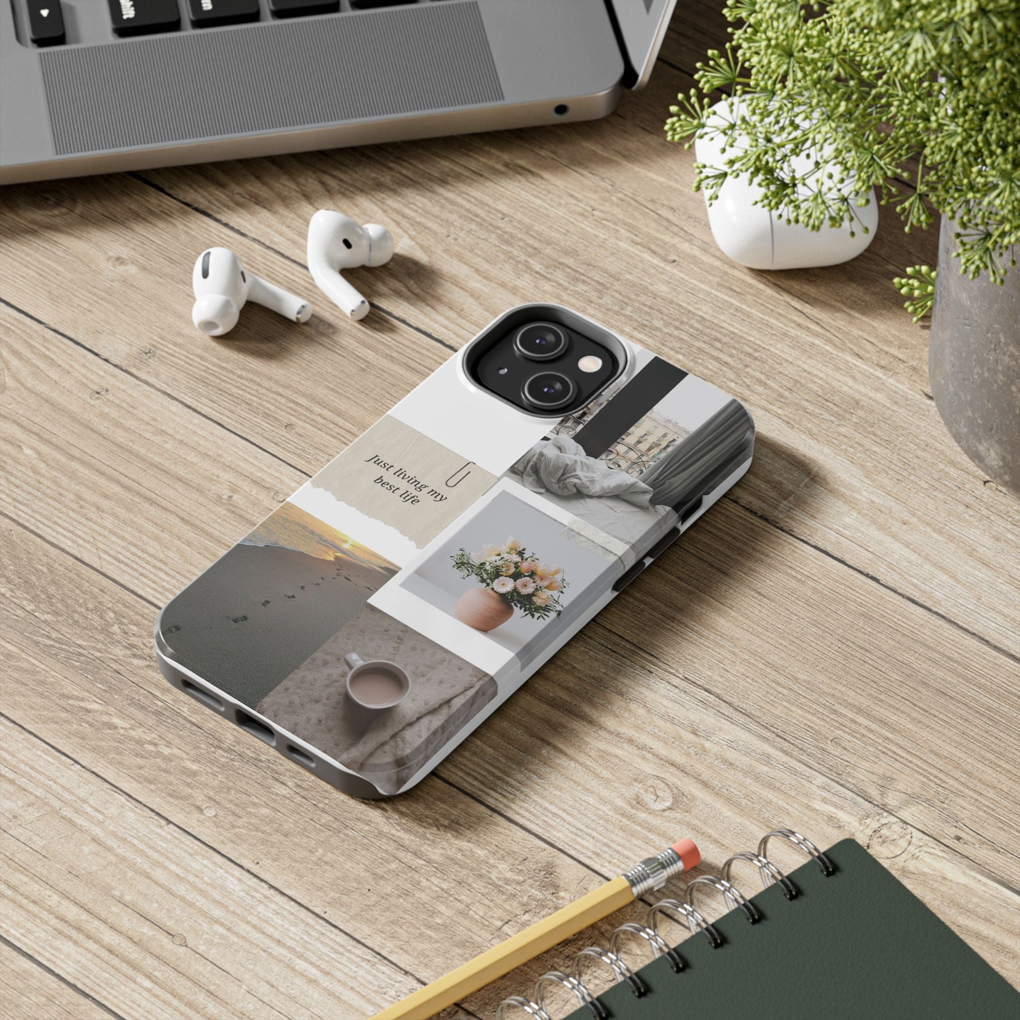 Minimal neutral lifestyle quote iPhone case