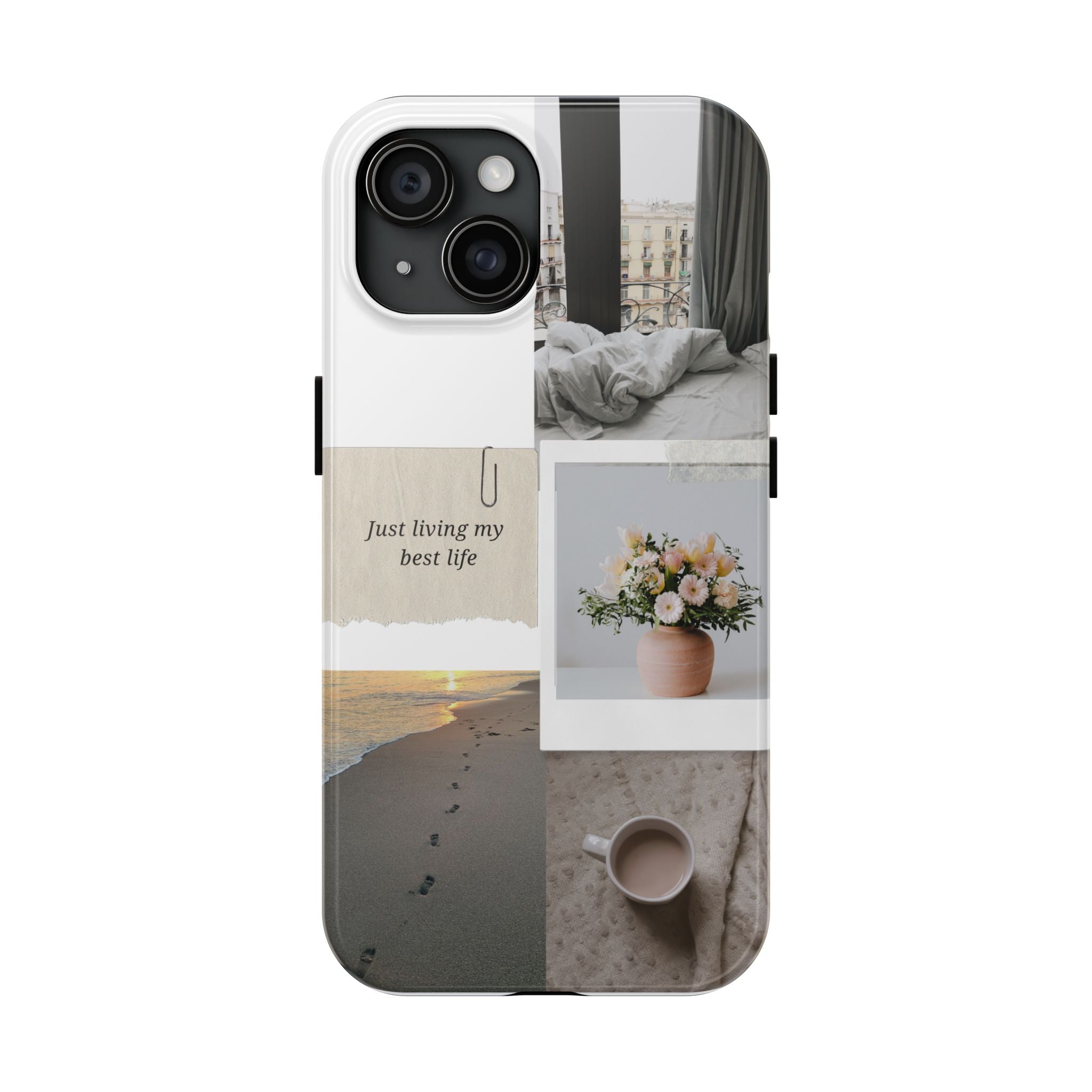 Just Living My Best Life aesthetic phone case collage design
