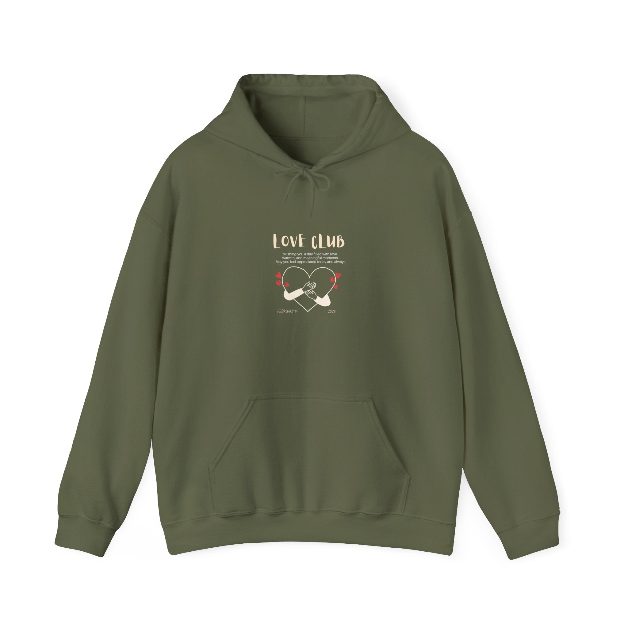 Men love club valentine military green hoodie with heart graphic on the front
Love club valentine military green-hoodie with heart graphic amazon