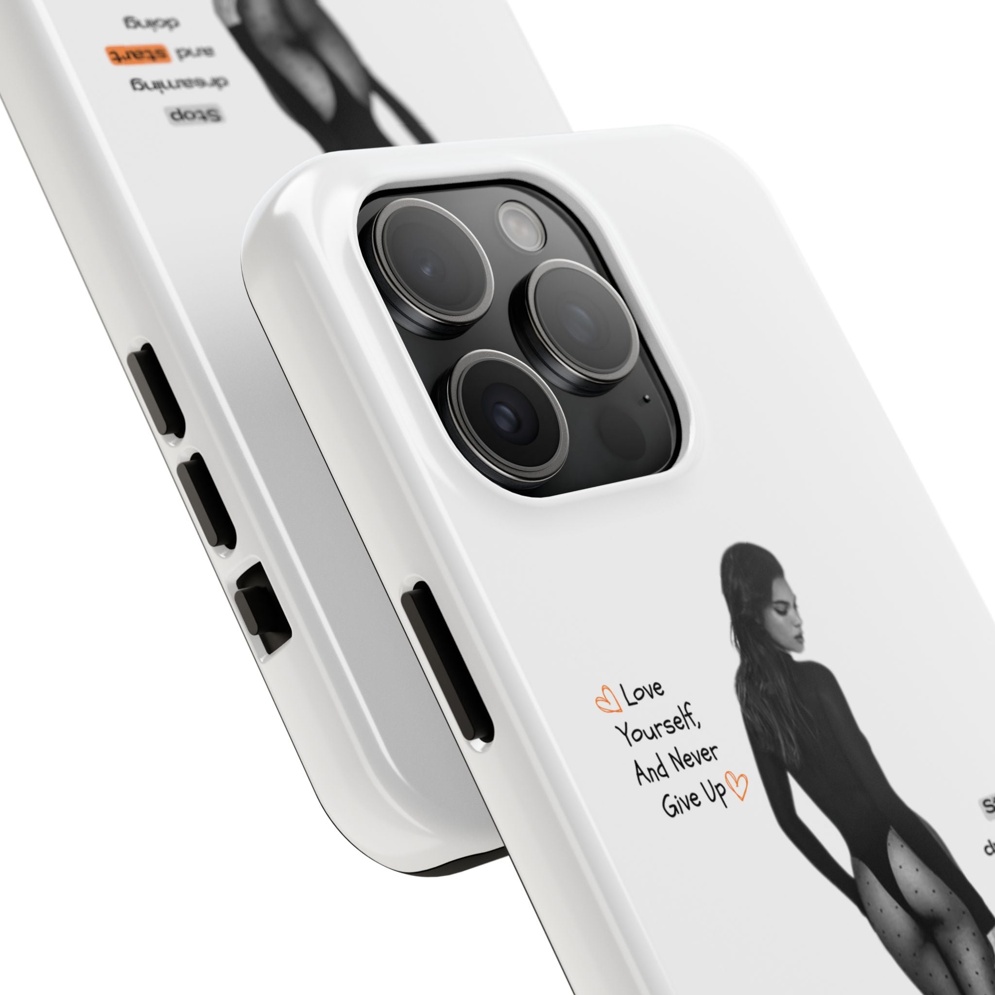 Empowering quote phone case with modern minimalist design for women