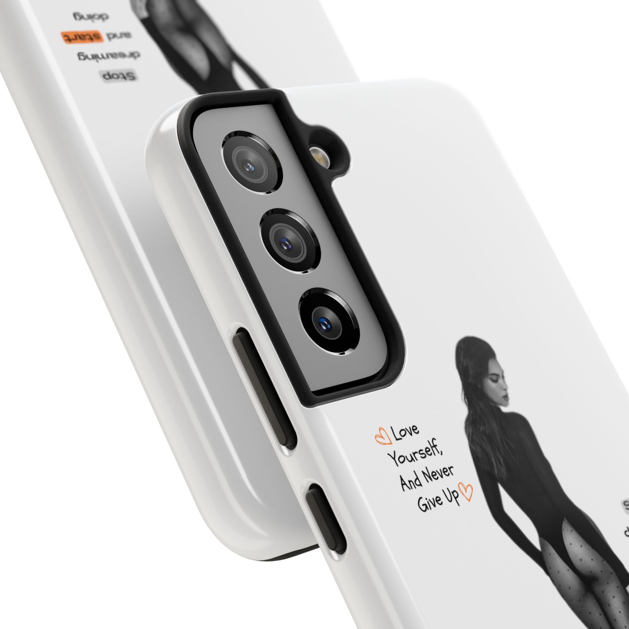 Minimal white aesthetic quote Galaxy case