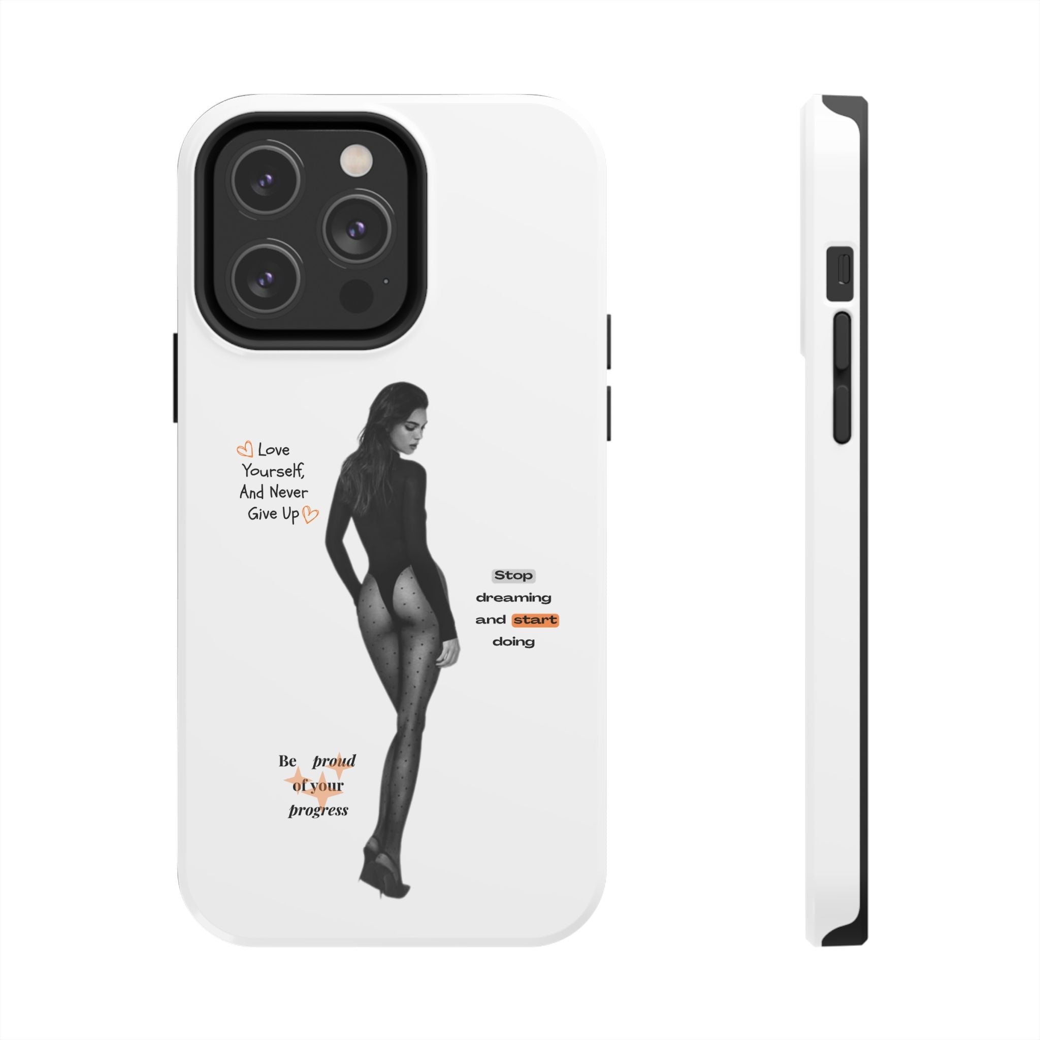 Empowering quote phone case with modern minimalist design