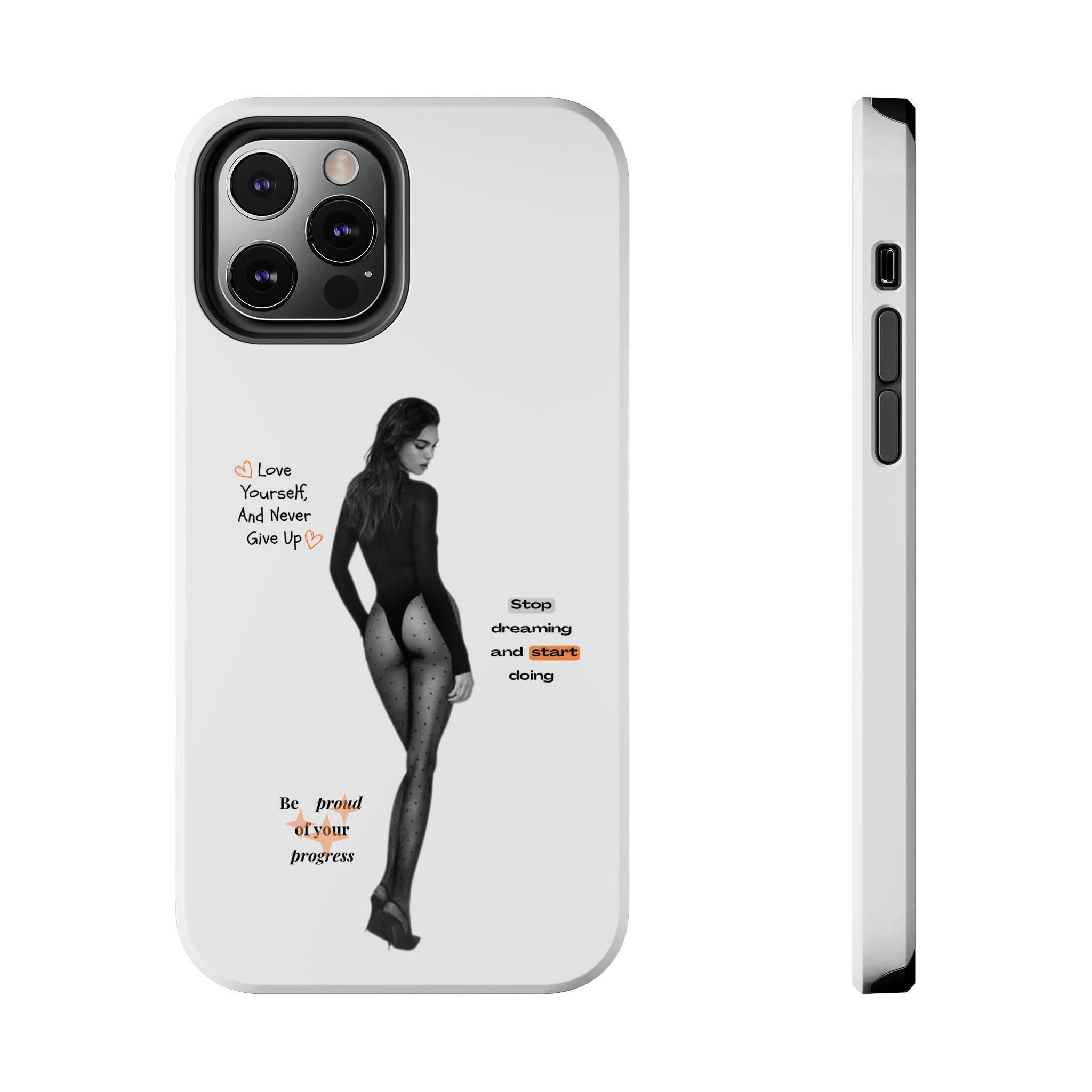 Chic black and white motivational Galaxy phone case