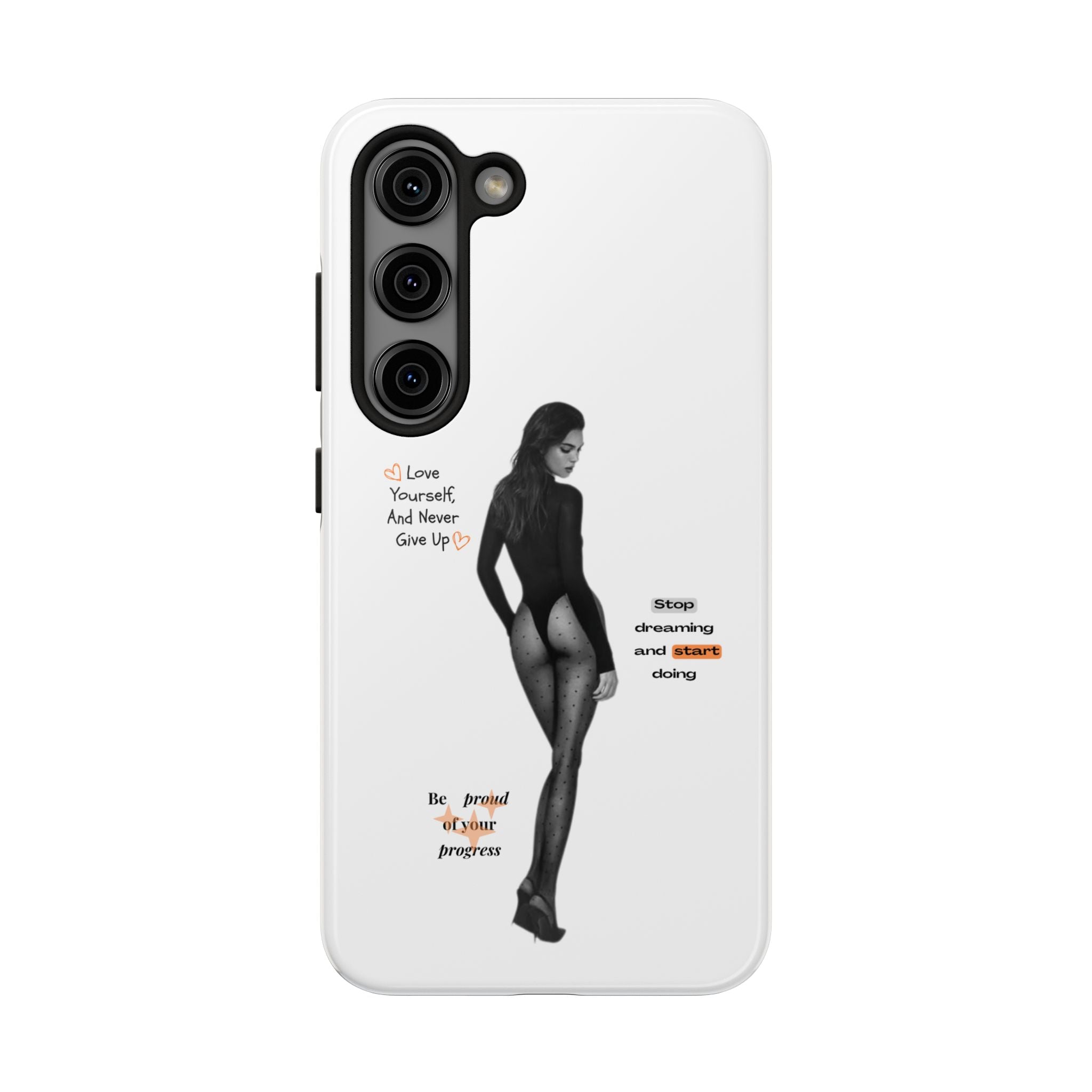 Fashion inspired motivational protective phone case