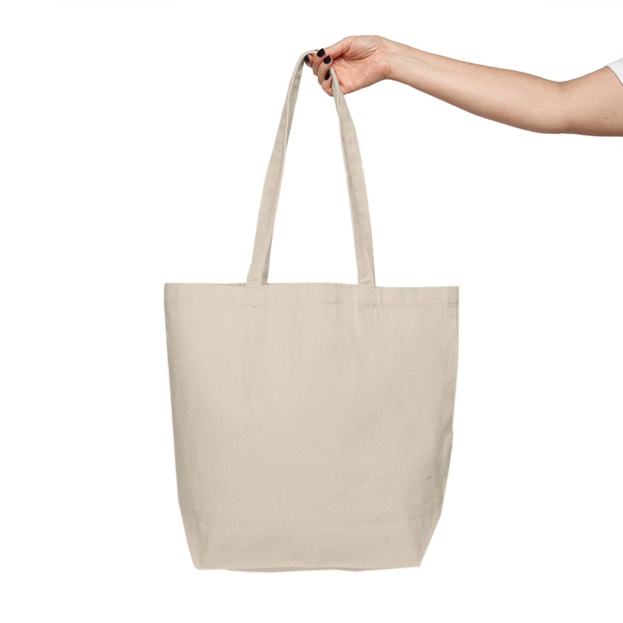 Minimal canvas tote bag featuring Pour Tous Les Jours French typography