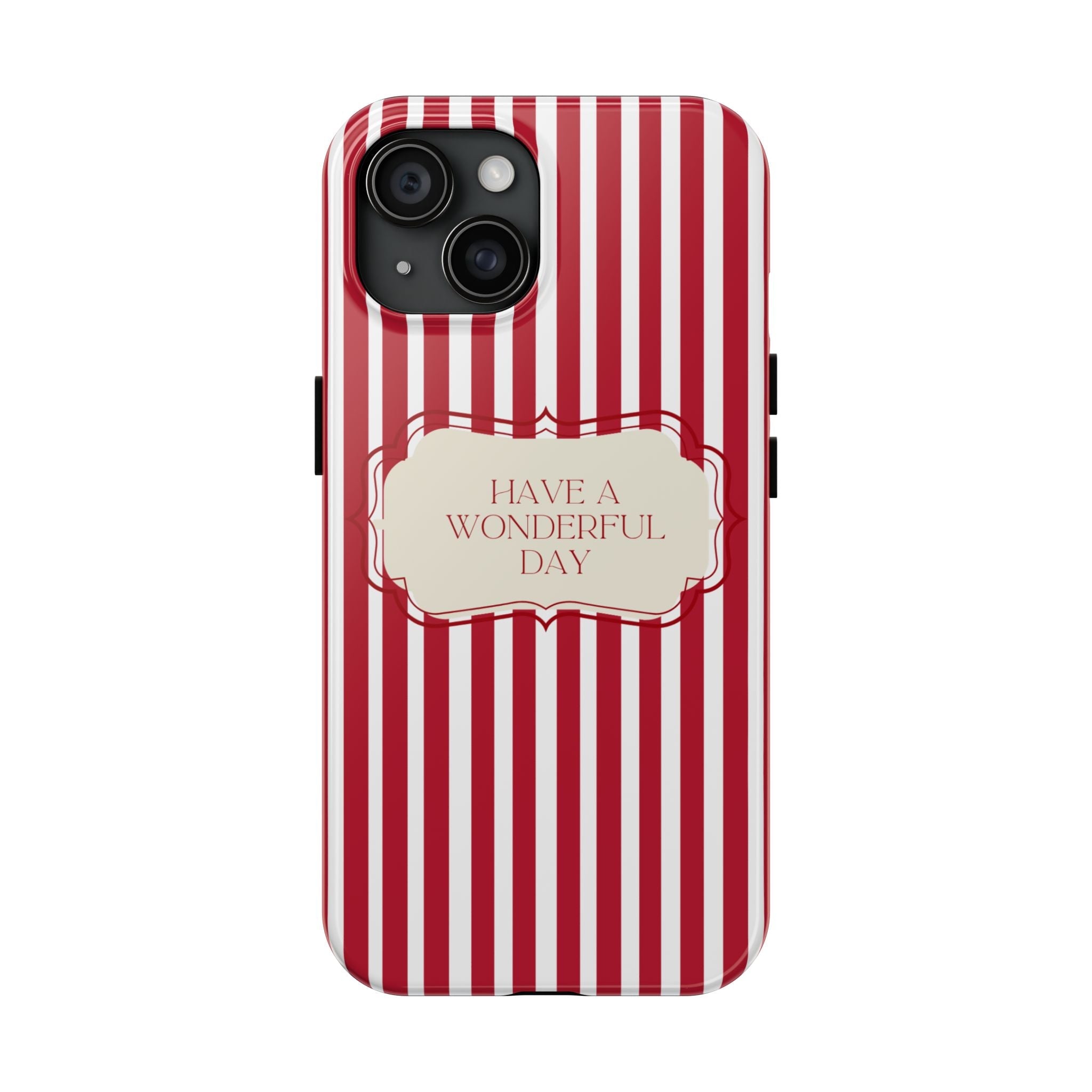 Minimalist red and white phone case design