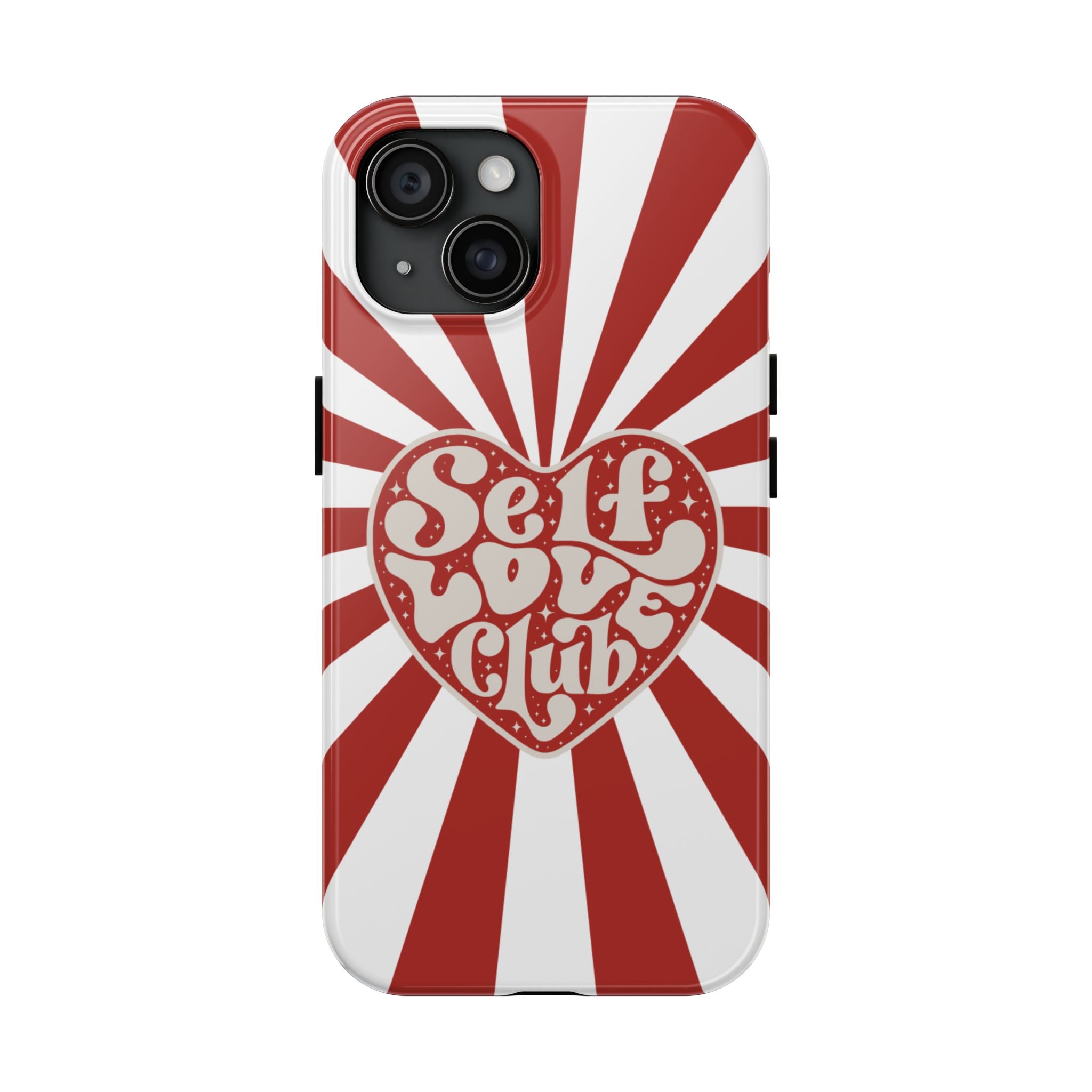 Red and white sunburst aesthetic phone case