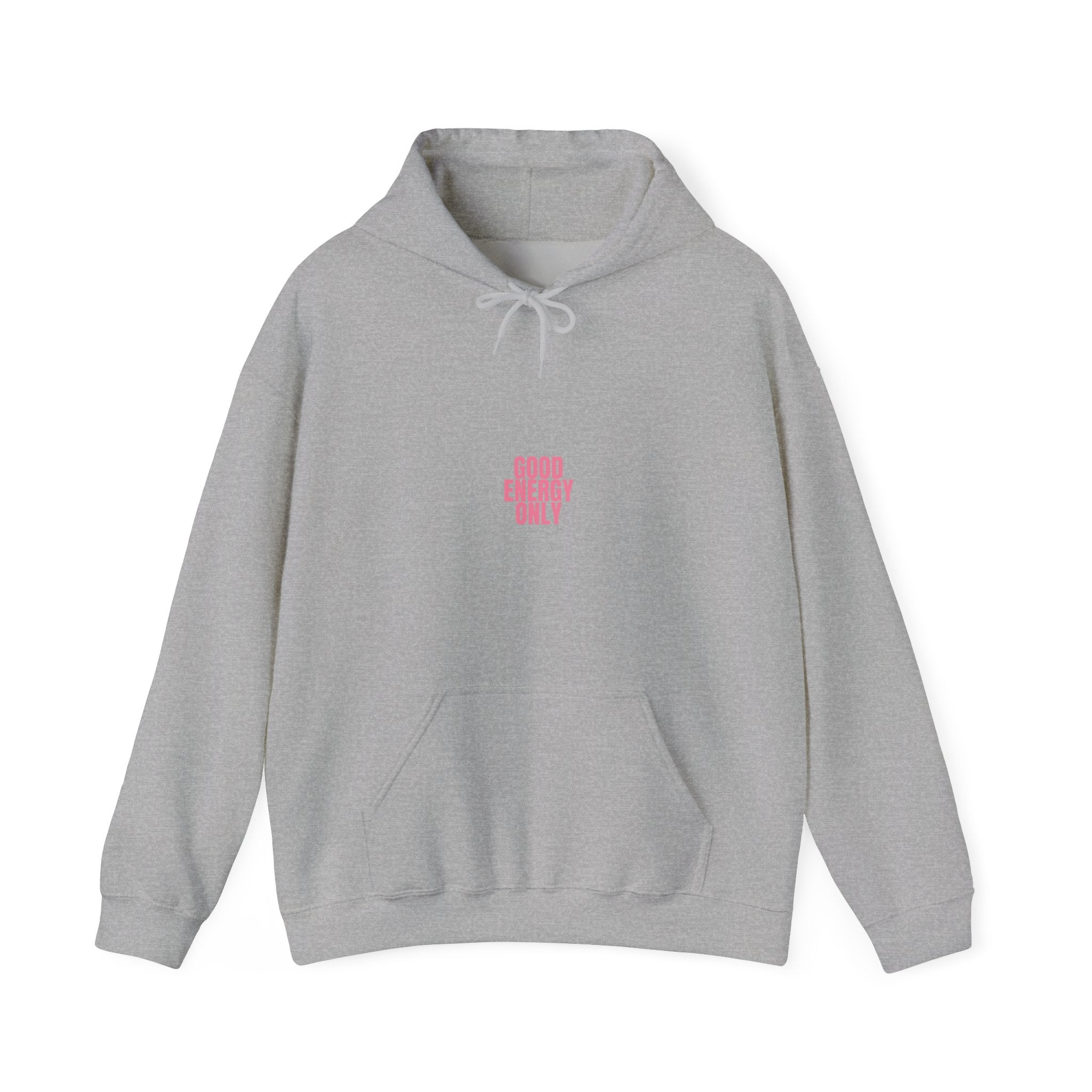 Smiles On, Worries Gone Hoodie in sport grey with casual wear
