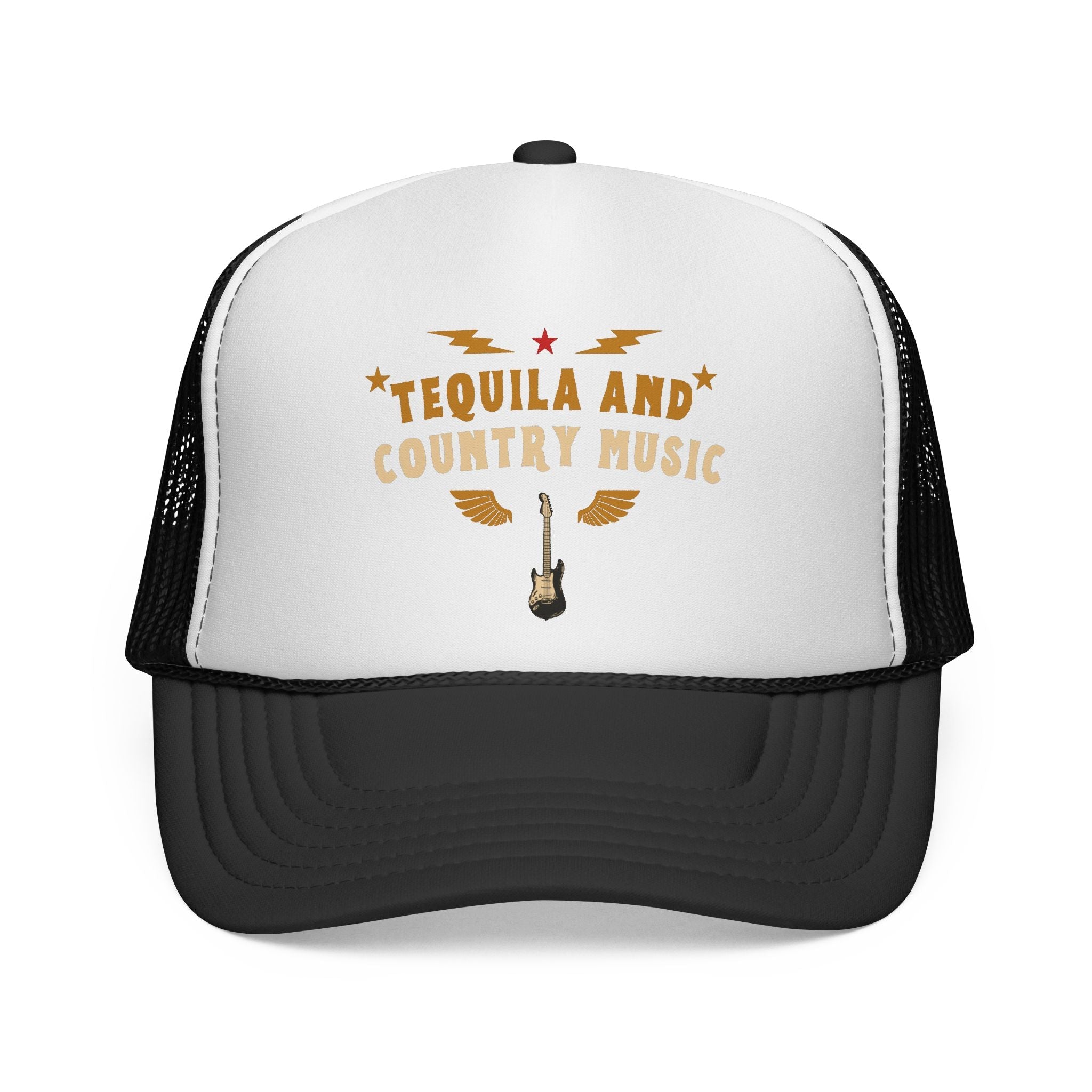 Unisex Tequila and country music trucker hat with funny western design 