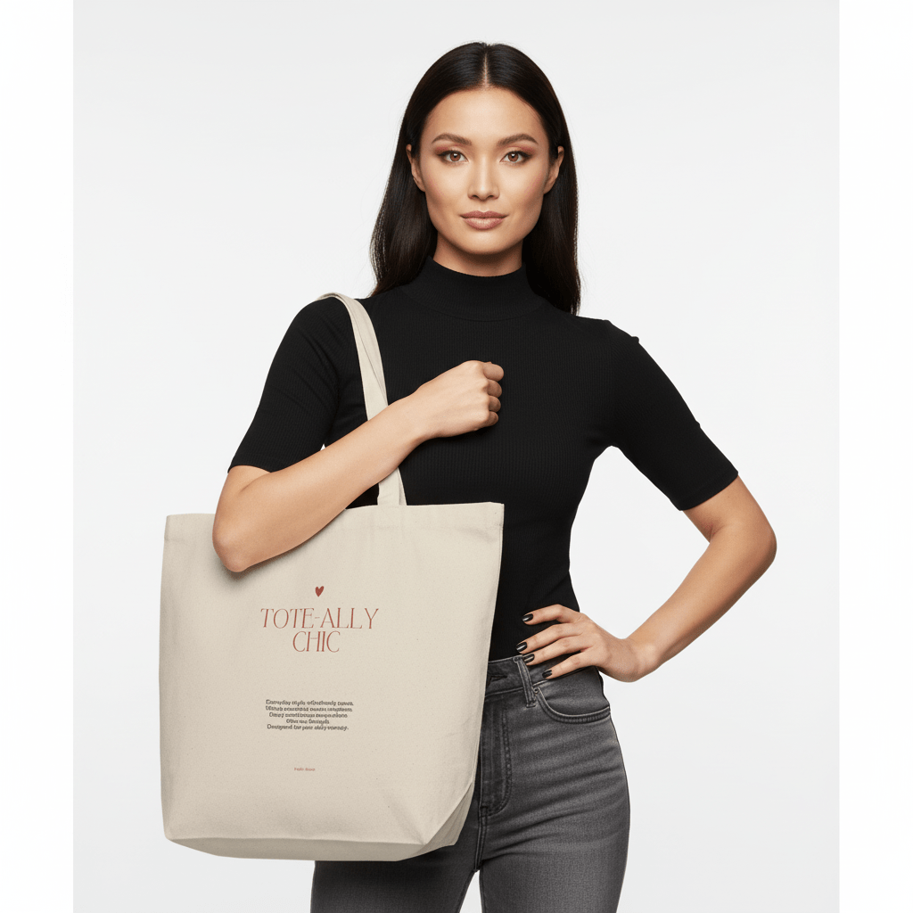 Chic canvas tote bag for daily errands and casual outings