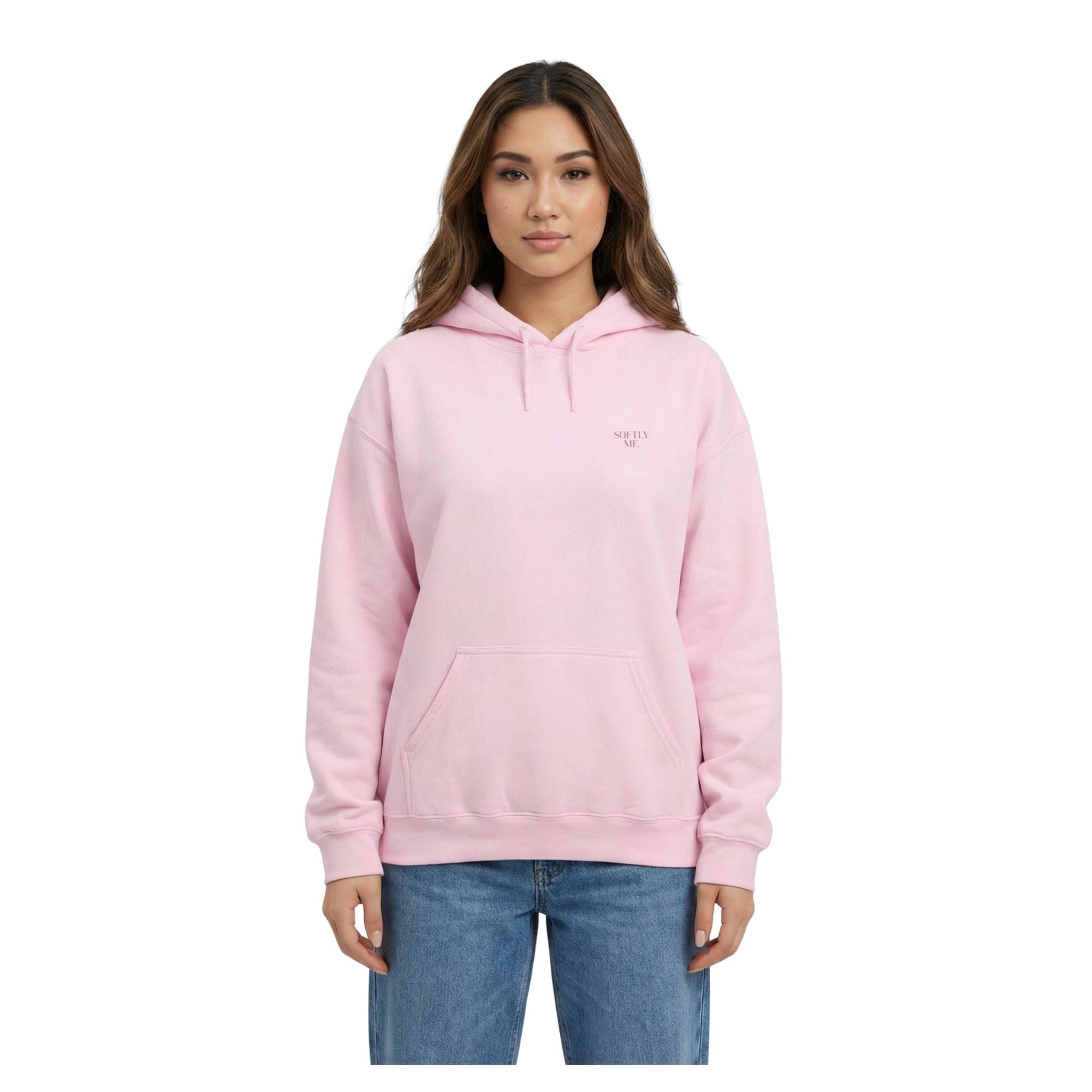 Cozy trendy unisex pullover hoodie featuring “Very Demure, Mindful & Cutesy” text design