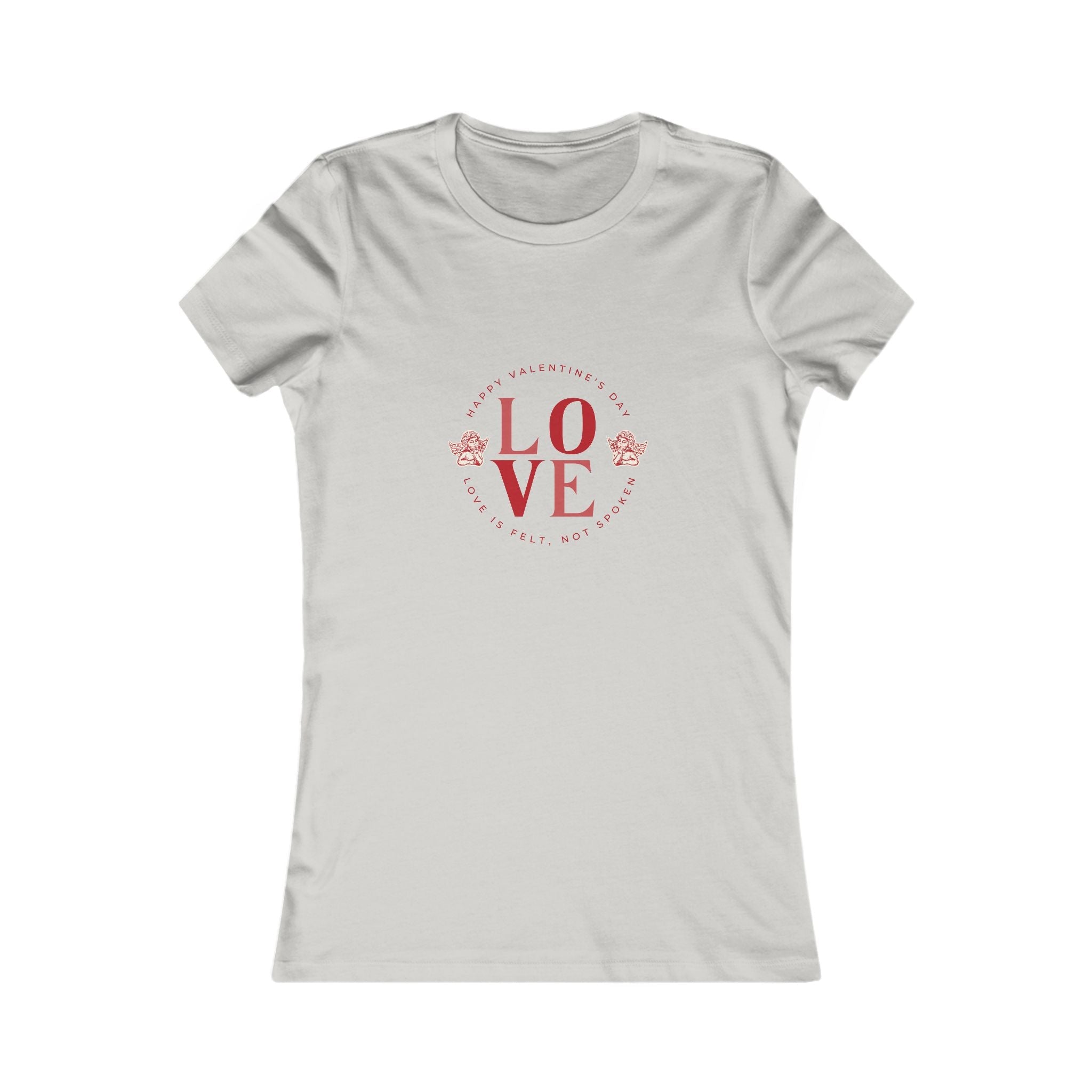 Women’s Love Cupid Graphic athletic heather T-Shirt front cupid graphic
