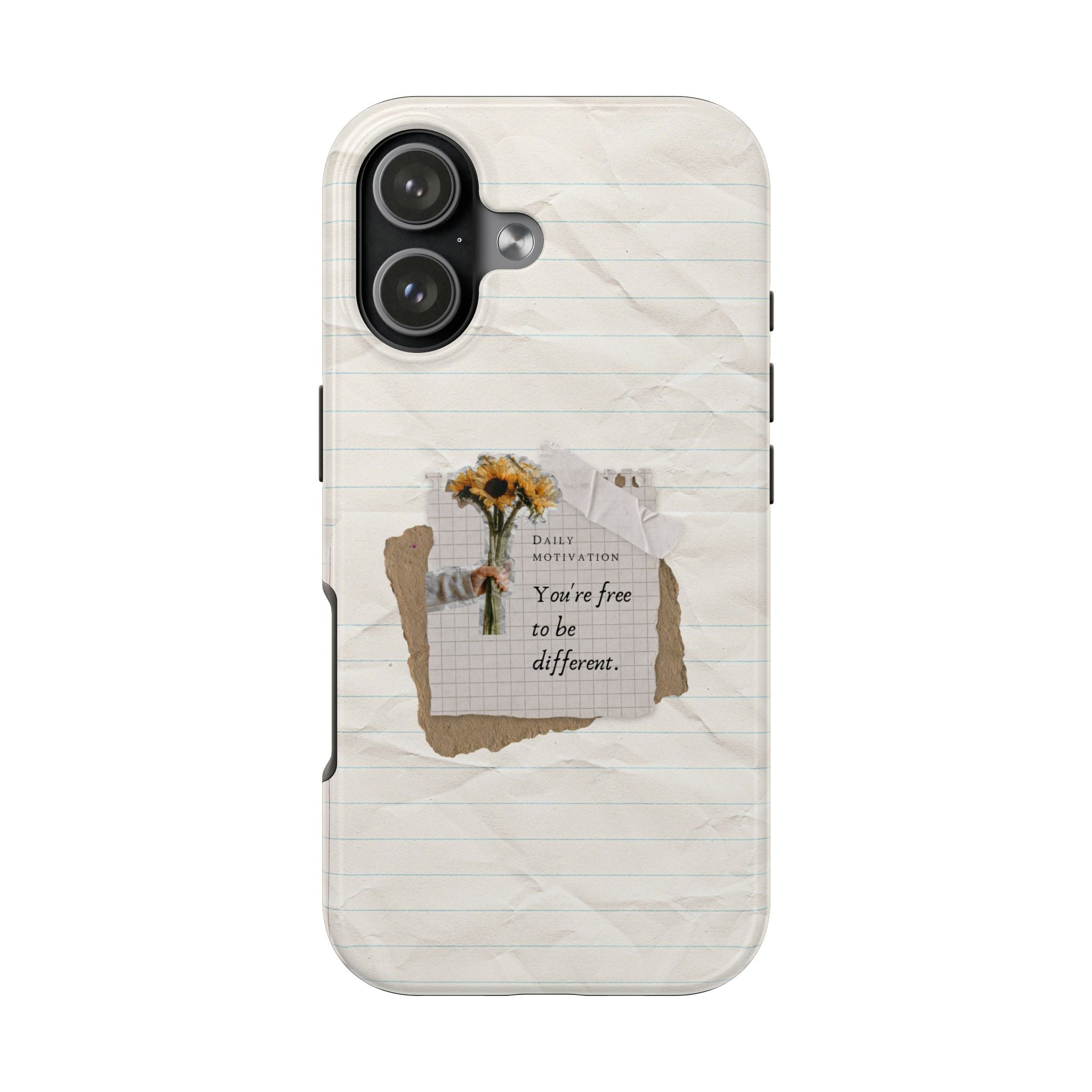 Trendy aesthetic phone case with sunflower bouquet artwork