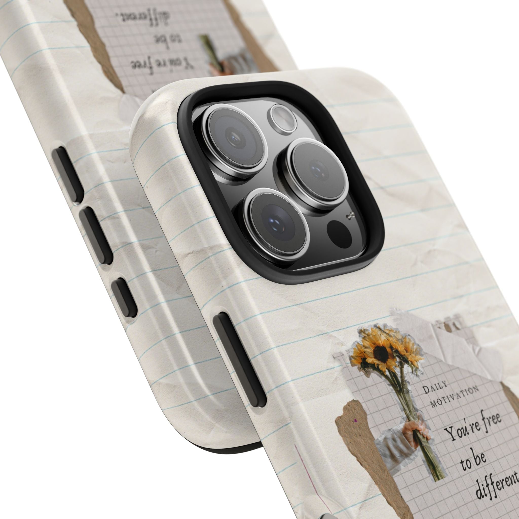 Minimalist motivational iPhone case with soft neutral tones