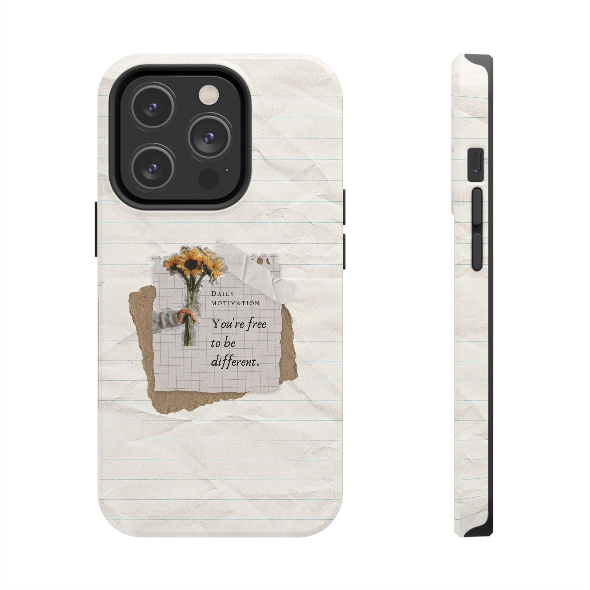 Sunflower collage motivational iPhone case for women