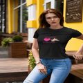 Women's Archery of Love Cupid Heart black t-shirt on the front