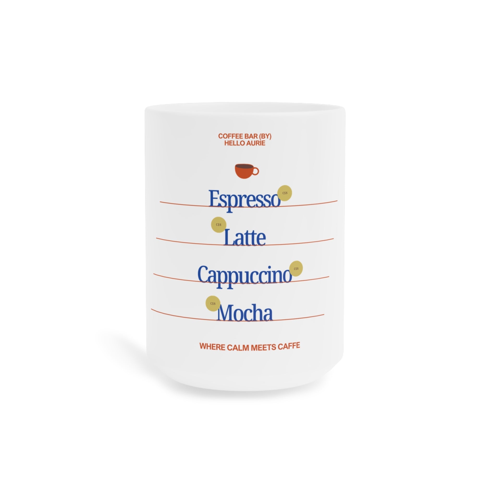 Hello Aurie Coffee Shop Ceramic Mugshop_name#Mug
