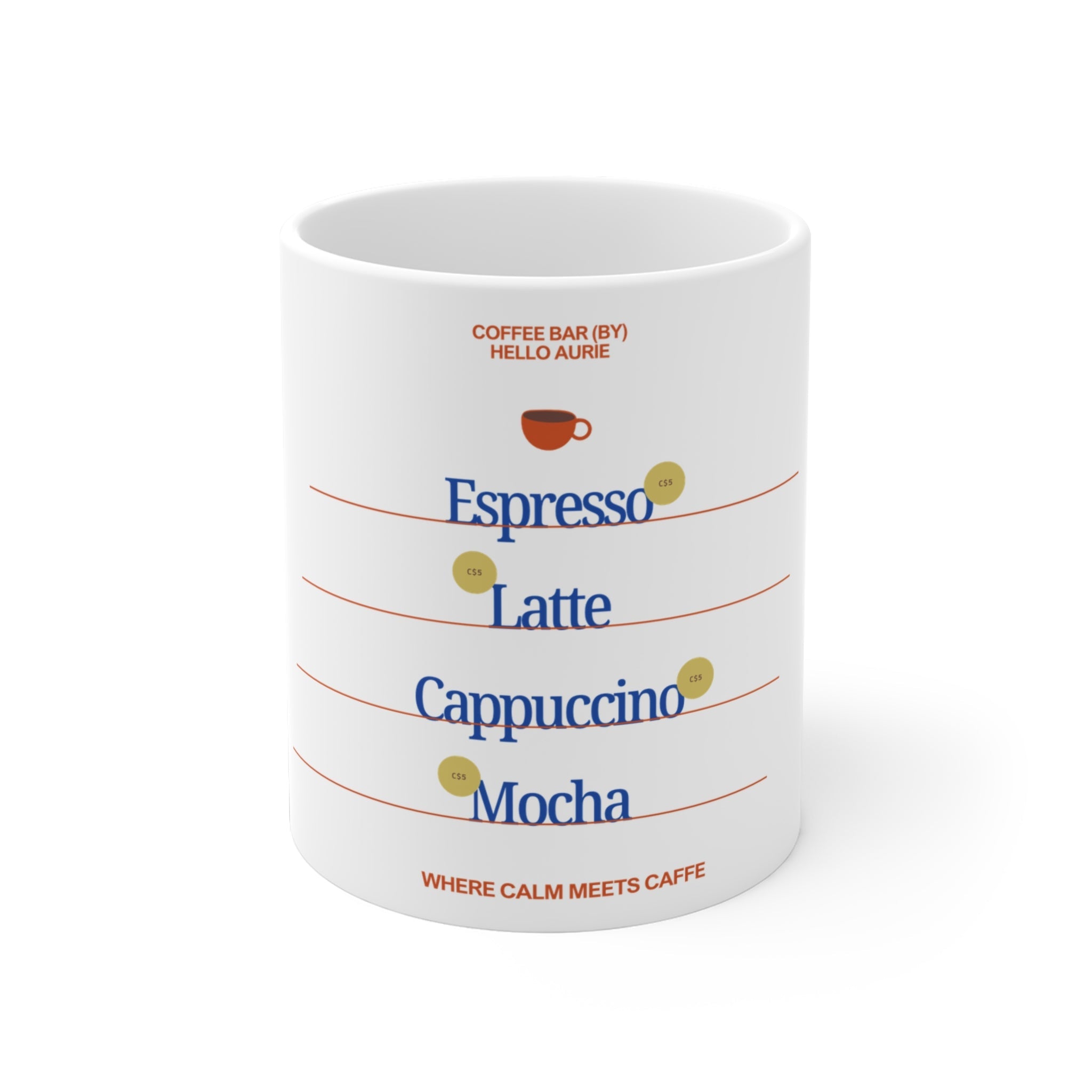 Hello Aurie Coffee Shop Ceramic Mugshop_name#Mug