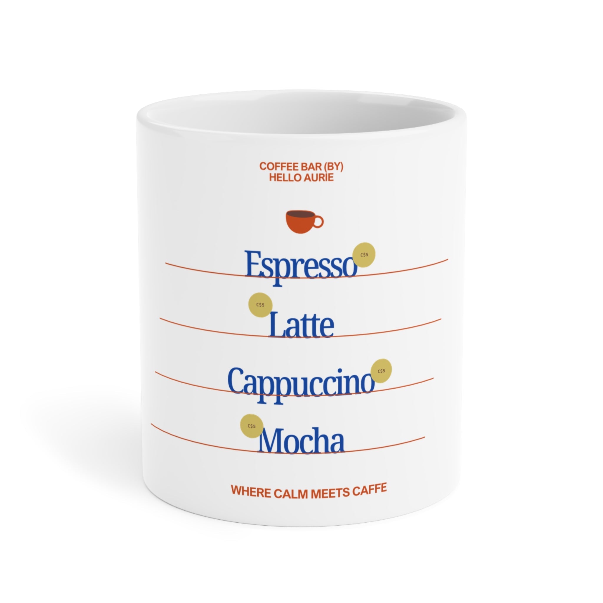 Hello Aurie Coffee Shop Ceramic Mugshop_name#Mug