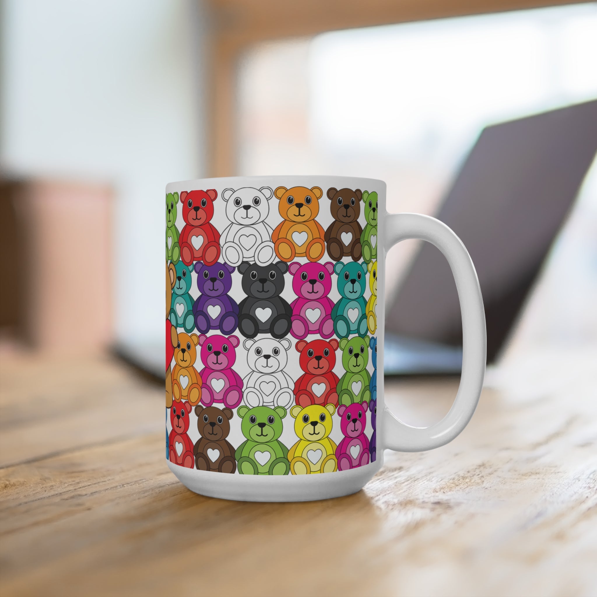 Colorful Cute Teddy Bear Heart Mugshop_name##product_color