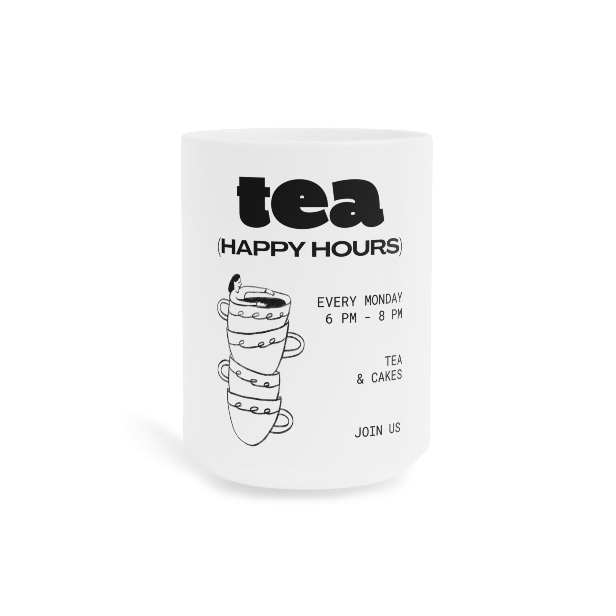 Tea Happy Hour Café Style Ceramic Mugshop_name##product_color