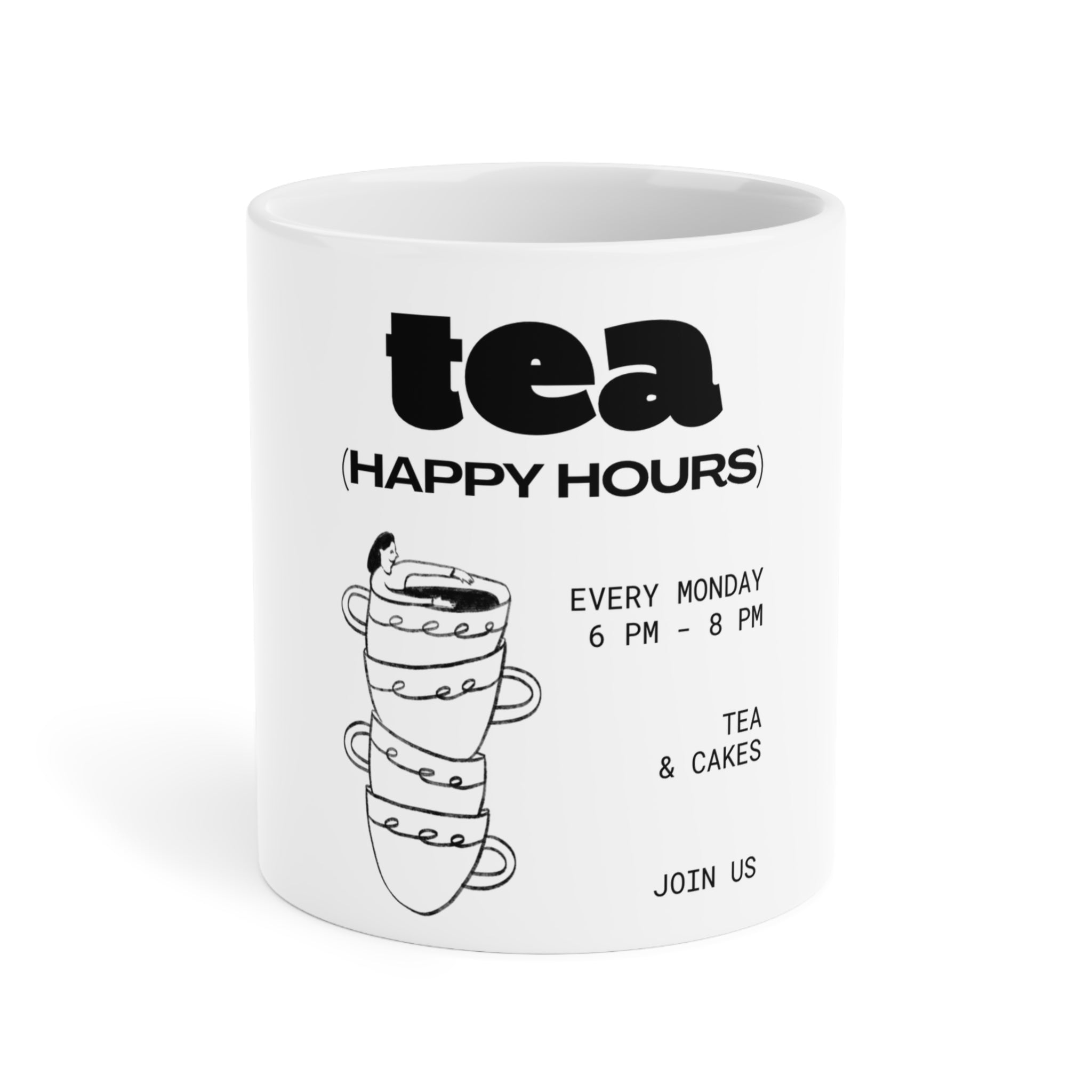 Tea Happy Hour Café Style Ceramic Mugshop_name##product_color