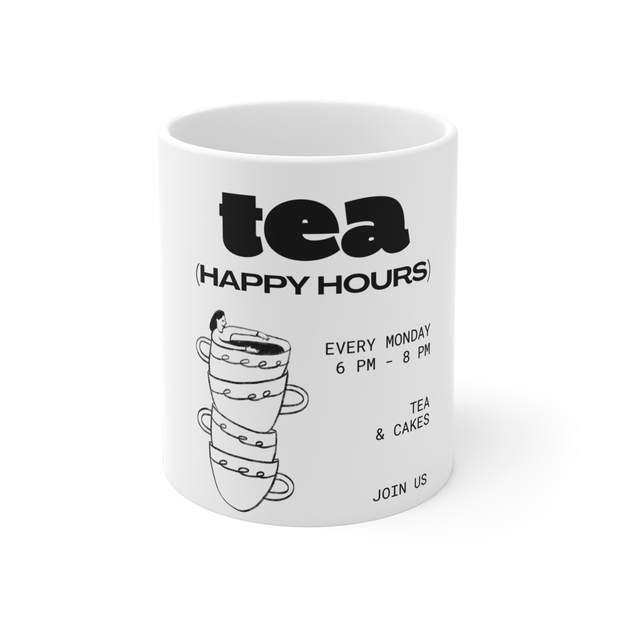 Tea Happy Hour Café Style Ceramic Mugshop_name##product_color