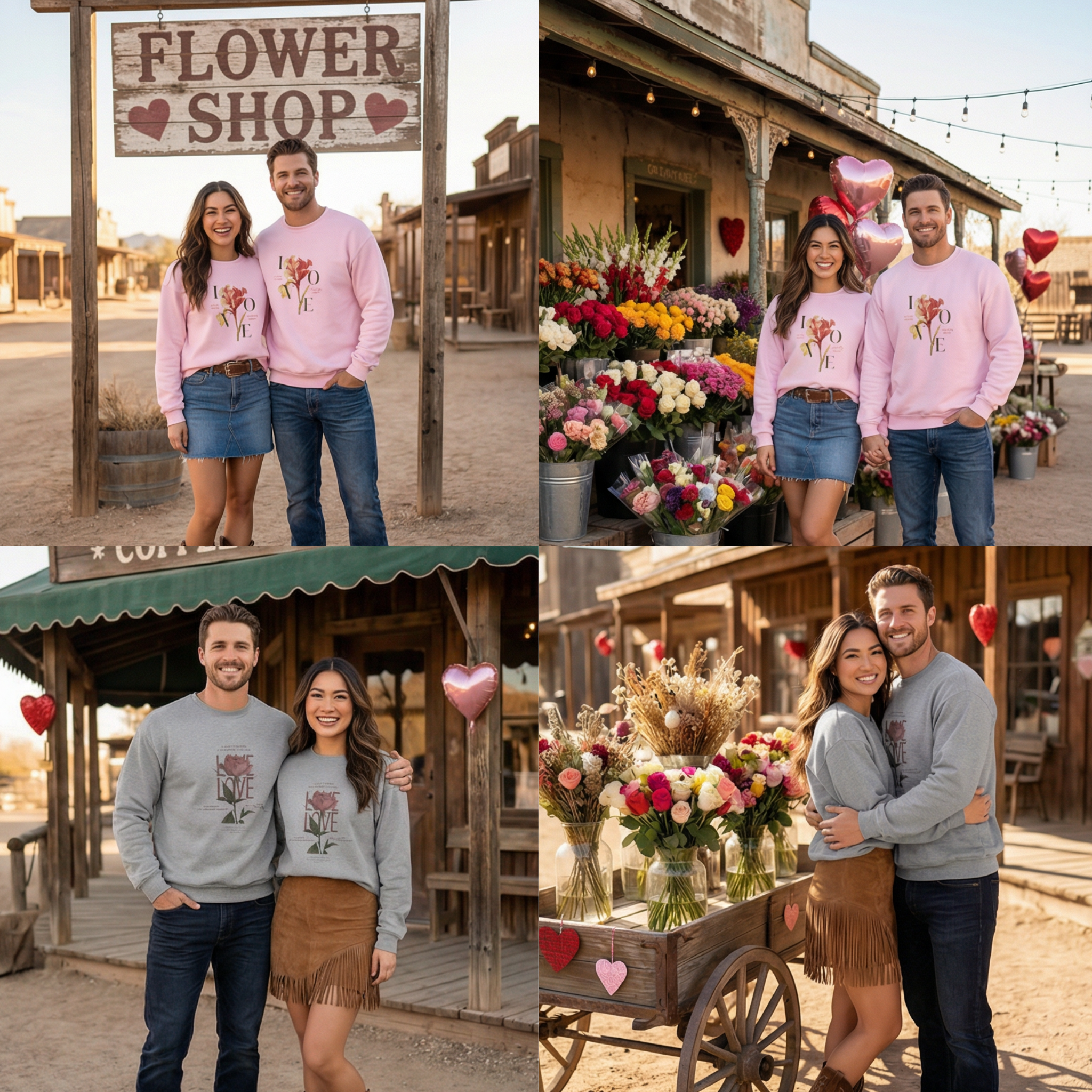 website banner with unisex flowers hoodies 